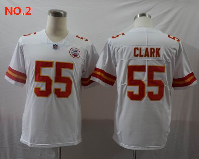 Men's Kansas City Chiefs #55 Frank Clark Nike Jersey White;